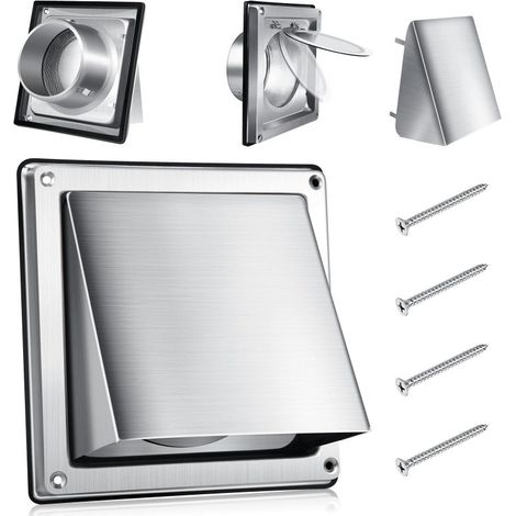 Grille de ventilation métallique de 10 cm (4 pouces) pour sèche-linge, évacuation extérieure, ventilation murale, grille de ventilation extérieure, grille de ventilation (1/5)