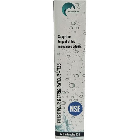 Desineo – Filtre à eau cartouche filtrante pour réfrigérateur américain – Élimine 97% du chlore – Installation facile avec connecteurs rapides 1/4'' (1/4)