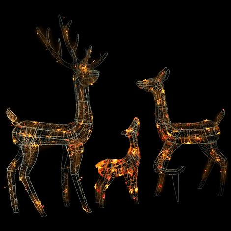 Weihnachtsornament „Rentierfamilie“ aus Acryl, 300 bunte LEDs (1/5)