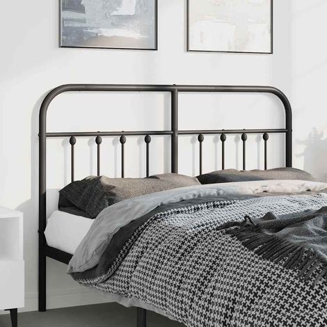Tête de lit Armoire de tête de lit métal noir 150 cm 92704 (1/5)