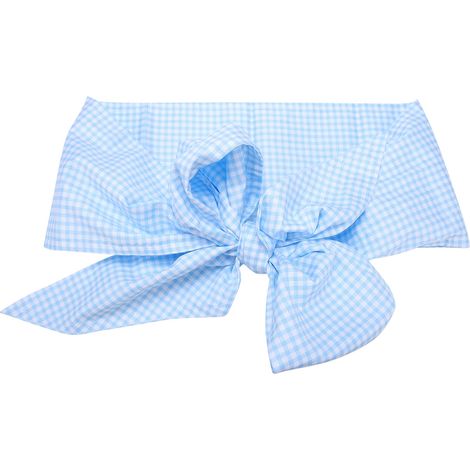 Maillot emmaillotage nouveau-né coton nœud sash couverture bébé séance photo (Carreaux bleu clair) (1/5)