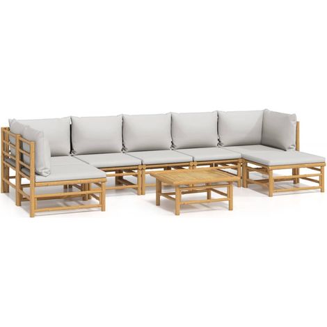 Maison Exclusive - 8-tlg. Garten-Lounge-Set mit Kissen Hellgrau B