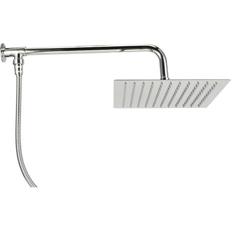 Pommeau de douche mural G1/2 25 cm en acier inoxydable, effet pluie, accessoires de salle de bain, ensemble de pommeau de douche (1/5)