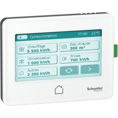 Schneider Electric – Gestionnaire d'énergie EER22000 – Écran tactile LCD 3,5 pouces – Affichage puissance et consommation – Wiser Link (1/2)