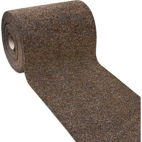 Tapis Coureur Moquette Paillasson Couleur Unie Trottoir Marron - 100x120 Cm (1/5)