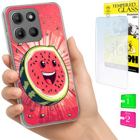 Funda para Motorola Moto G15 Photo, parte trasera con diseño de sandía y cristal. (1/5)