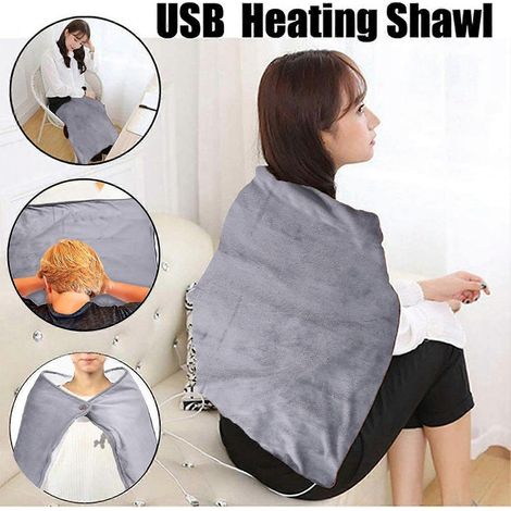 Manta eléctrica USB versátil y cálida, chal calefactor para coche, oficina y hogar, almohadilla térmica para las rodillas, 100x70cm, cálida para invierno. (1/5)
