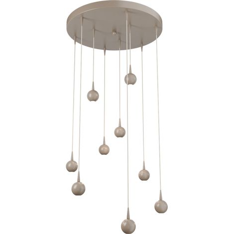 Lampe suspendue à 9 lampes Talana terra beige Ø 50cm DTW - 2412-36-36-50-9 (1/3)