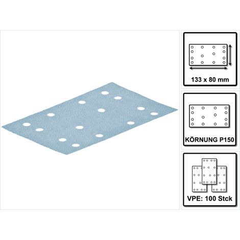 Festool Hoja de lijar Granat STF 80x133 P150 GR/100 - 497121