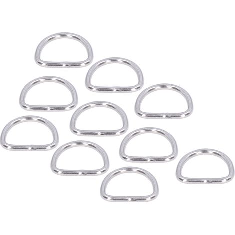 Lot de 10 anneaux en D de qualité marine en acier inoxydable 316 soudés sans soudure, accessoires pour bateaux, 4 x 30 x 22 mm (1/5)