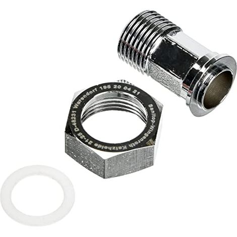 Sanitop-Wingenroth 14082 9 - Raccordo a vite per contatore dell'acqua, cromato, 3/2 x 1/2" (1/4)