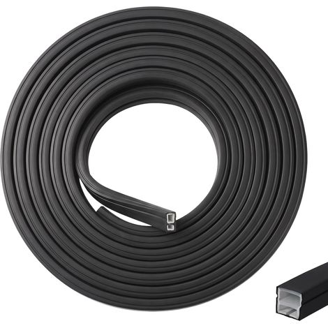 Bande LED 12 x 12 mm, profilé LED flexible en silicone pour panneaux acoustiques, bande LED étanche pour plafond, armoire, bar, mur, TV, panneau acoustique (noir, 6 m) (1/5)