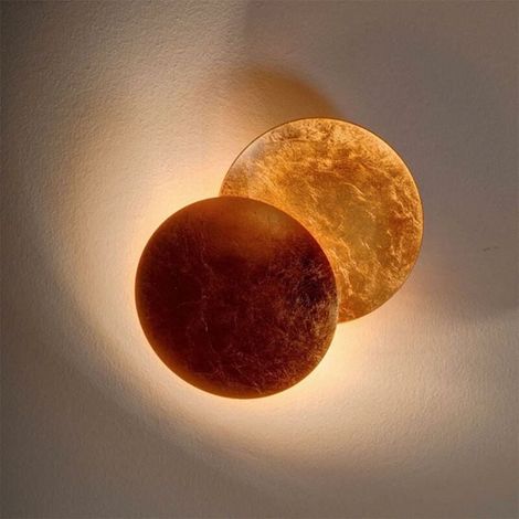 Creative Moon Applique Murale Intérieure Eclipse Allée Applique Murale Couloir Couloir Chevet Applique Murale Salon Rond Or Cuivre LED Applique Murale