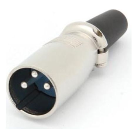 FICHE XLR MALE NICKELEE 3 BROCHES - TYPE COURT CA093 RI924