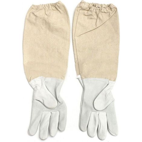 Atmungsaktive und bequeme Imkerhandschuhe aus Ziegenleder mit elastischem Bündchen, XXL Imkerbedarf (1/2)