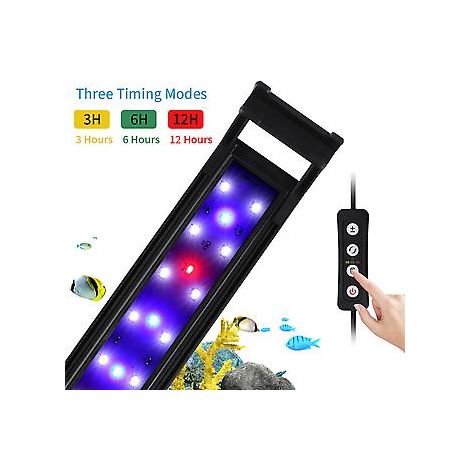 LED-Aquarienleuchte, 10 W LED-Aquarienbeleuchtung, 3 einstellbare Helligkeitsstufen, RGBW-LED-Lampe für Aquarien von 30–45 cm mit Timer