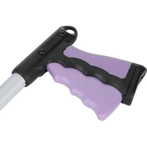 Pinces à déchets pliables multifonctions, longues, avec poignée violette et tube argenté. (1/5)
