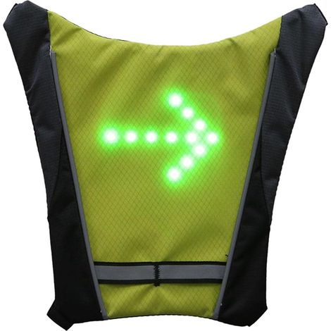 Gilet de Clignotant à LED,Équipement réfléchissant de Course - Sac à Dos de Direction d'avertissement de sécurité Lumineux avec télécommande pour Le Cyclisme de Nuit en Cours d'exécution Arche (1/5)