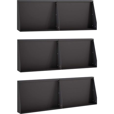 Retaining Wall 6 pcs 60 x 12 x 30 cm Steel Black vidaXL