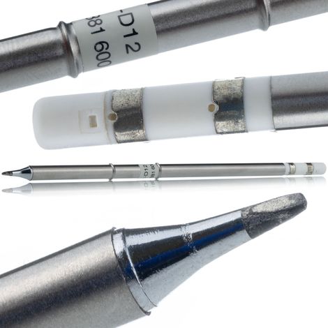 Punta Saldante T12-D12 con Riscaldatore Integrato – Riscaldamento Rapido, Misurazione Precisa  Compatibile con Stazioni Saldanti T12