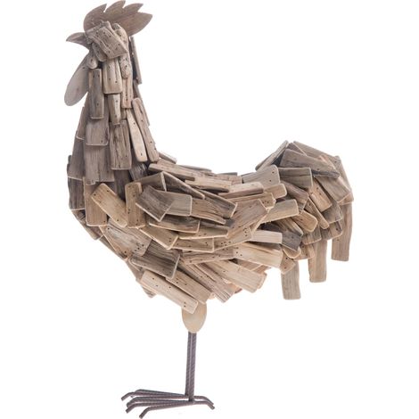 Gallo Decorativo in Legno H 52 cm (1/4)