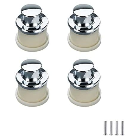 4 pièces Bouton Poussoir Poignee de Placard Encastré Poignée Tatami Caché Poignées Bouton poussoir Invisibles Poignées de Tiroir Cuisine Bouton de porte trou unique (1/5)