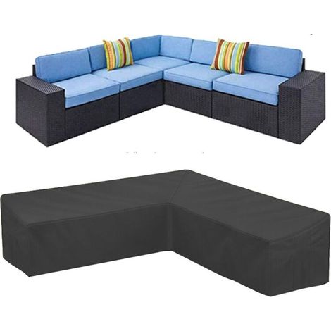Housse Canapé d'angle Jardin Imperméable 210D Oxford Anti-Poussière Housse pour Meubles de Jardin Forme en L Couverture canapé de Coin (210 x 270 x 85 x 90cm) (1/4)
