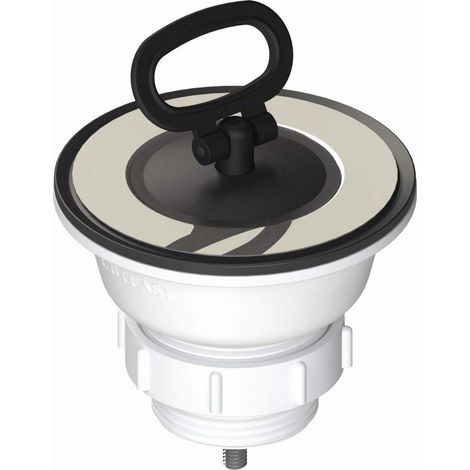 Bonde Ø80 avec bouchon poignée Ø52, sortie 1"1/4 et vis 70 mm L.B. PLAST D507  Acier
