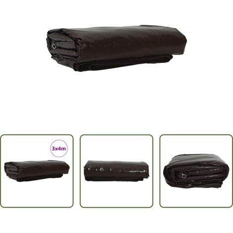vidaXL Gartenplane - Plane 650g / m² Braun 3 x 4 m Canvas mit PVC-Beschichtung (1/5)