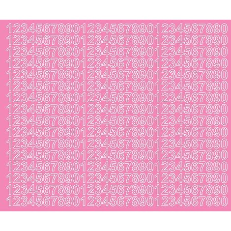 Selbstklebende Zahlenaufkleber, 1 cm, rosa, matt (1/2)