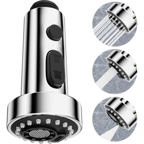 3 Modes Tête Robinet de Cuisine Remplacement, Douchette pour Rétractable Mitigeur Cuisine Universel G1/2,Robinet Cuisine Pivotant (1/5)