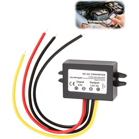 Regulateur Tension 12V de Tension DC-DC 18V-36V vers 12V 5A 60W Étanche IP68 Convertisseur Abaisseur Tension pour Camions Bateaux Voitures Photovoltaïque Camping Lumières décoratives de Noël (1/5)