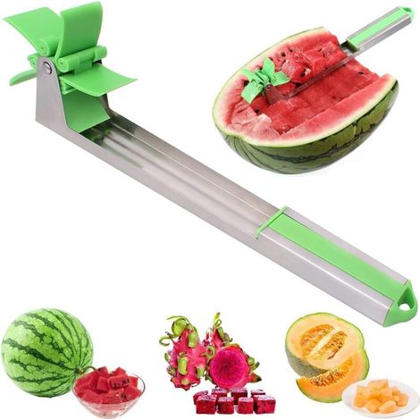Wassermelonenschneider aus Edelstahl in Form einer Windmühle, Werkzeug zum Schneiden von Melonen und anderen Früchten, Küchenhelfer für schnelles Schneiden - Crezuo