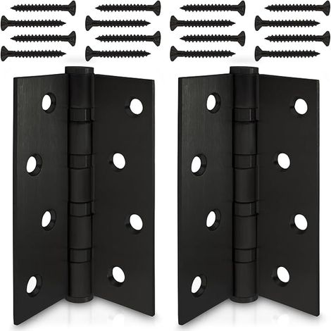 Noir Charnière de porte en inox 304 + vis (1/4)