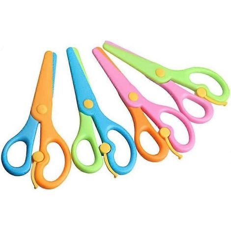 Ciseaux d'apprentissage préscolaire, lot de 4 ciseaux de sécurité pour enfants, ciseaux préscolaires, ciseaux de sécurité, ciseaux pour les arts plastiques et les loisirs créatifs (1/4)
