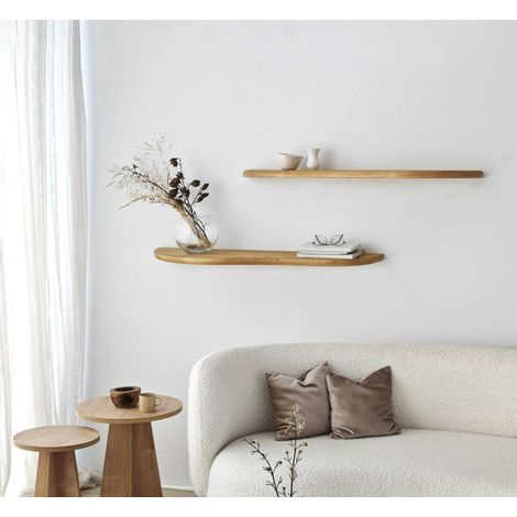 Dmora - Estantería Dbrozovi, Estante, Estante de pared, Estanterías multiusos, 100x25h3 cm, Roble (1/5)