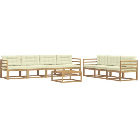 Outdoor Sofa Set 7 pcs White and Cream vidaXL (1/5)