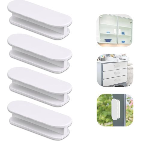 Pomello per porta del balcone, set di 4 maniglie per porte, per armadi, mobili in vetro, effetto plastica (1/5)