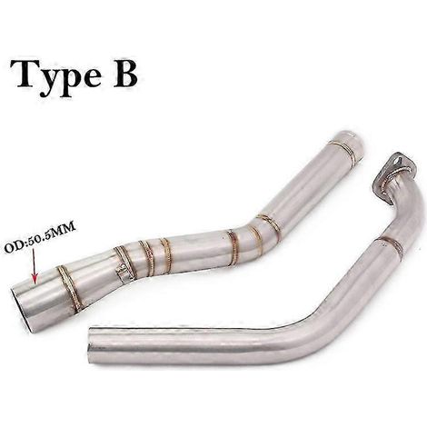 Système d'échappement pour moto Yamaha, silencieux de tube intermédiaire avant, 51 mm, YZF, R125, R15, V3, R15, MT125, 2008 - 2019 (Type B) (1/5)