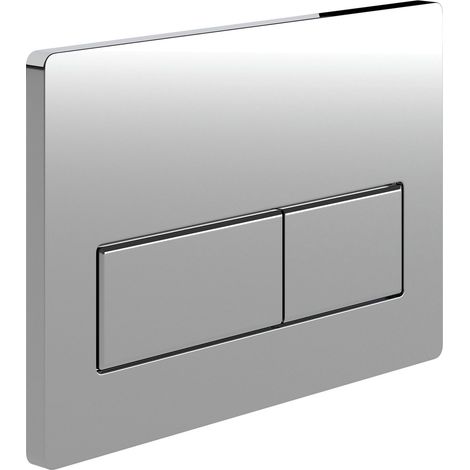 Signature Rectangular Push Button Dual Flush Plate - Chrome (1/2)