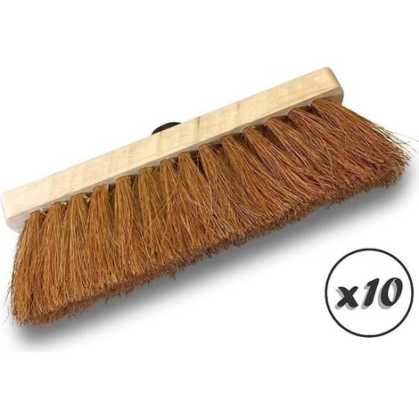 Set of 10 Natural Coconut Fibre Household Brooms 29 cm without (1/2)