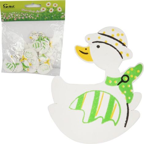 Patitos de madera decorativos para pegar, 12 piezas, 4 cm. (1/2)