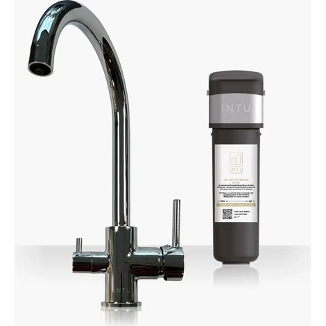 INTU Flair Chrome 3-1 Cold Swan Filtered Water Tap & Pro Filter (1/2)