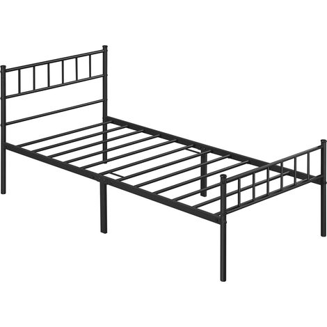 Homevive Marco de Cama para Colchón de 90x200cm Cama Individual con Patas 32cm Cama de Metal con Espacio Bajo de Almacenamiento Negro (1/5)