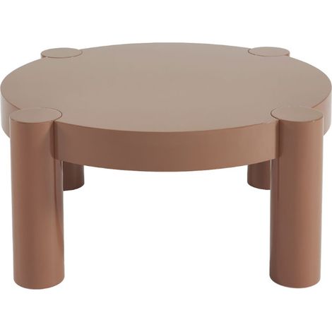 Table basse ronde en bois laqué ø85,5cm - Terracotta - Mopi