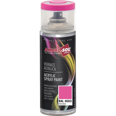 Vernis peinture Acrylique Multi-Usage, Peinture Brillante pour Intérieur et Extérieur, Adapté a Tous Type de Matériau, Aérosol En Fer-Blanc Recyclable de 400 ml, Rouge Bruyère (1/5)