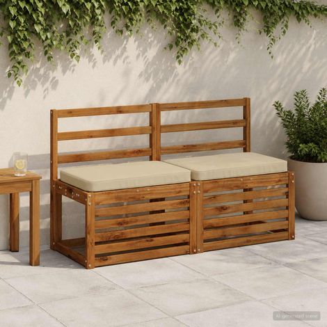 vidaXL Cojín para banco de 1 pieza VUGHT 100% Poliéster Beige (1/5)