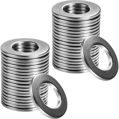 Lot de 50 Rondelles Plates M8 X 16 Mm, Rondelle M8, Rondelles Inox M8, Acier Inoxydable A2 V2A 304, pour Vis, Boulons et Tiges Filetées (1/5)