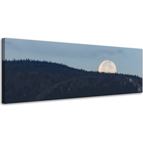 Leinwanddruck Natur Aufgehender Mond 120x40