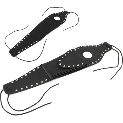 Bouchon de réservoir moto avec pochette, garniture en cuir PU, bordure rivets argentés, compatible XL 883 1200 48, panneau décoratif (1/5)